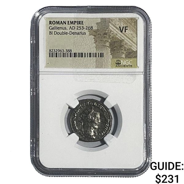Roman Gallienus, AD 253-268 BI Dbl-Denarius NGC VF