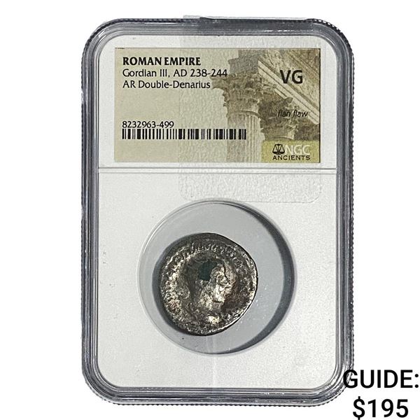 Roman Gordian III, AD 238-244 AR Dbl-Denarius NGC VG