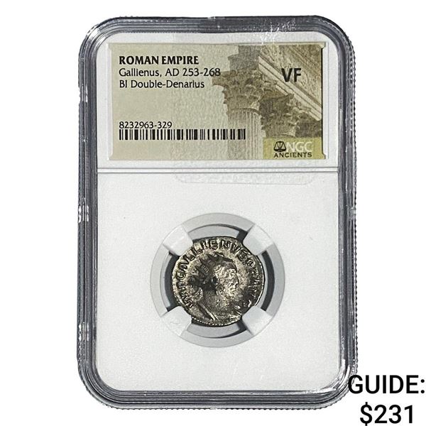 Roman Gallienus, AD 253-268 BI Dbl-Denarius NGC VF