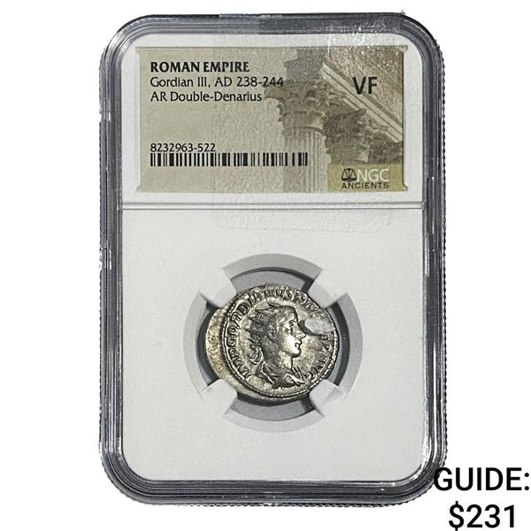 Roman Gordian III, AD 238-244 AR Dbl-Denarius NGC VF