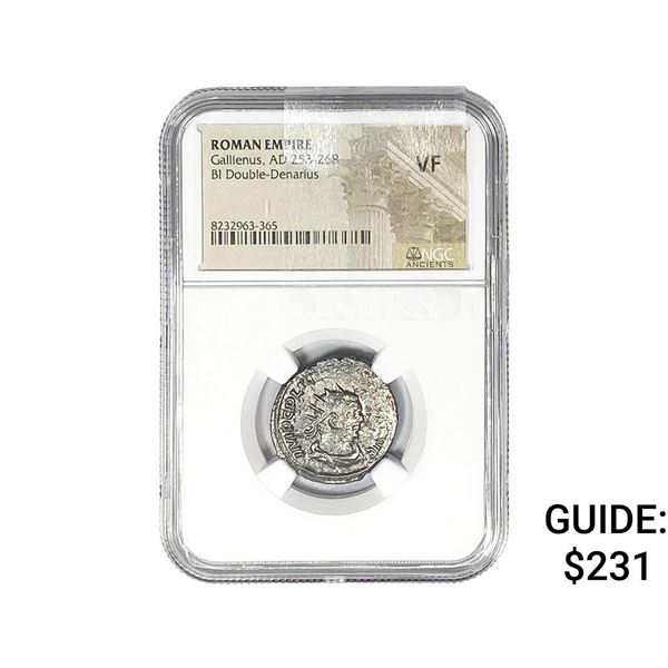Roman Gallienus, AD 253-268 BI Dbl-Denarius NGC VF