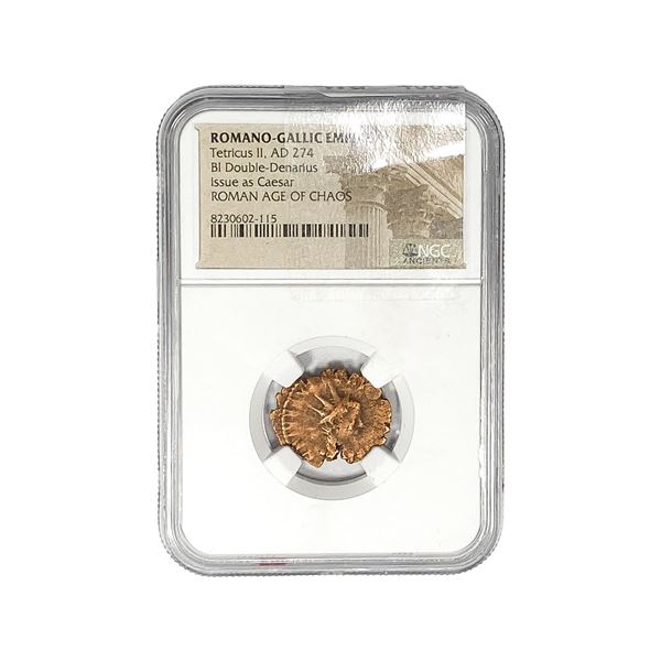Romano-Gallic Tetricus II, AD 274 BI Dbl-Denarius NGC