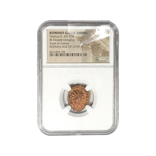 Romano-Gallic Tetricus II, AD 274 BI Dbl-Denarius NGC