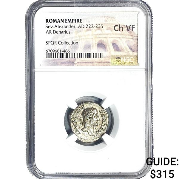 Roman Sev.Alexander, AD 222-235 AR Denarius NGC ChVF