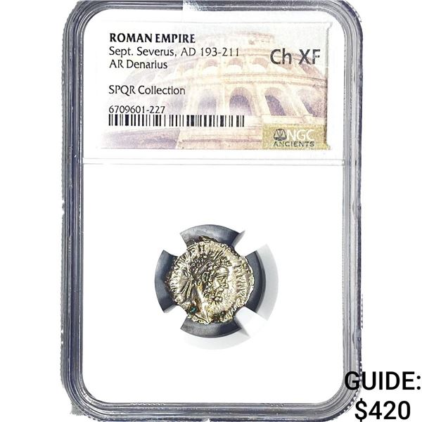 Roman Sept.Severus, AD 193-211 AR Denarius NGC ChXF
