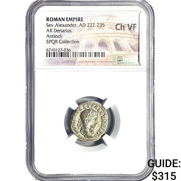 Roman Sev.Alexander, AD 222-235 AR Denarius NGC ChVF