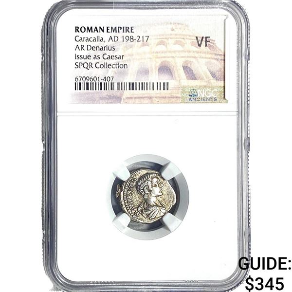Roman Caracalla, AD 198-217 AR Denarius NGC VF