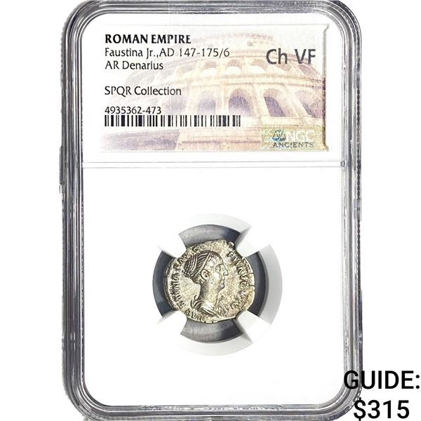 Roman Faustina Jr., AD 147-175/6 AR Denarius NGC ChVF