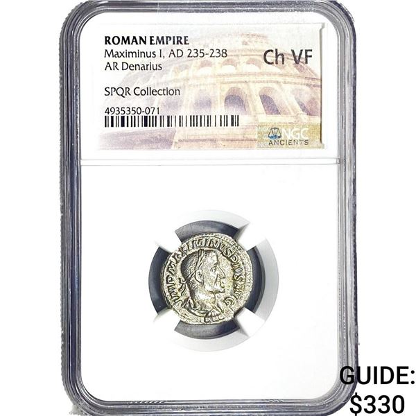 Roman Maximinus I, AD 235-238 AR Denarius NGC ChVF