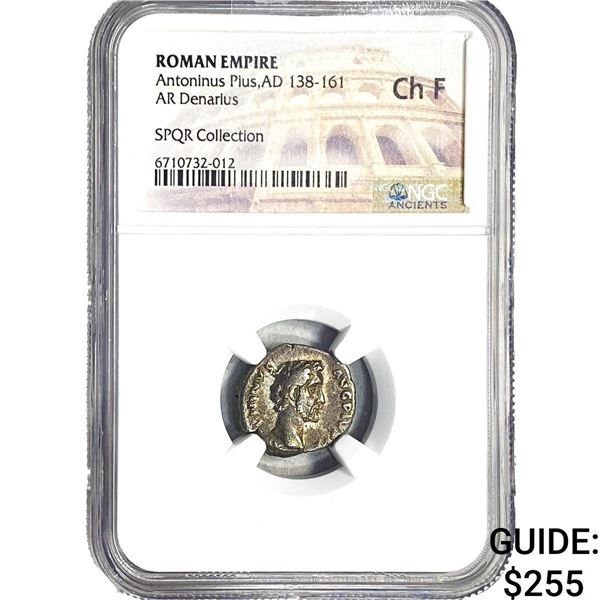 Roman Antoninus Pius, AD 138-161 AR Denarius NGC ChF