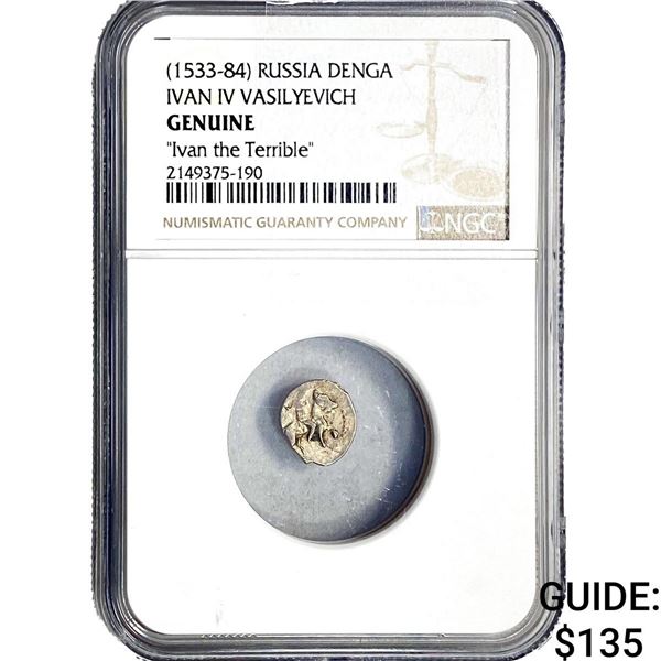 1533-84 Russia Denga Ivan IV Vasilyevich Terrible NGC Genuine
