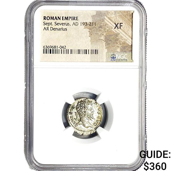 Roman Sept.Severus, AD 193-211 AR Denarius NGC XF