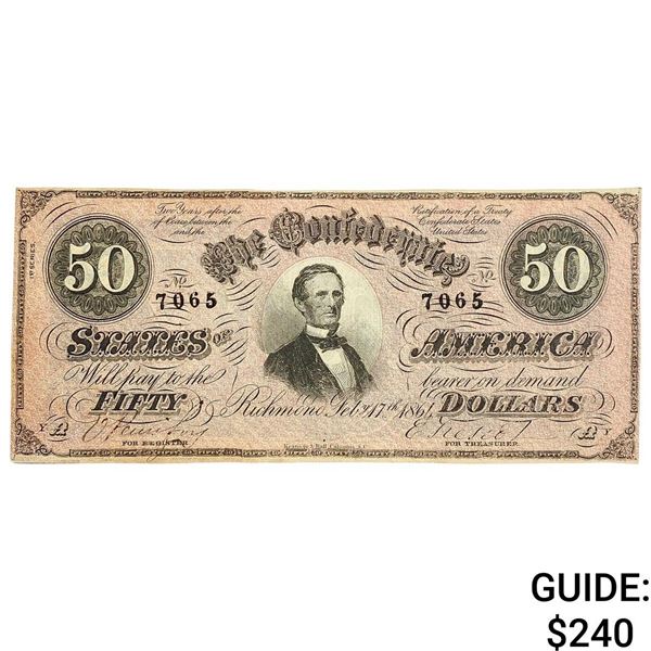 1887 $50 1st Series CSA Red Large Note
