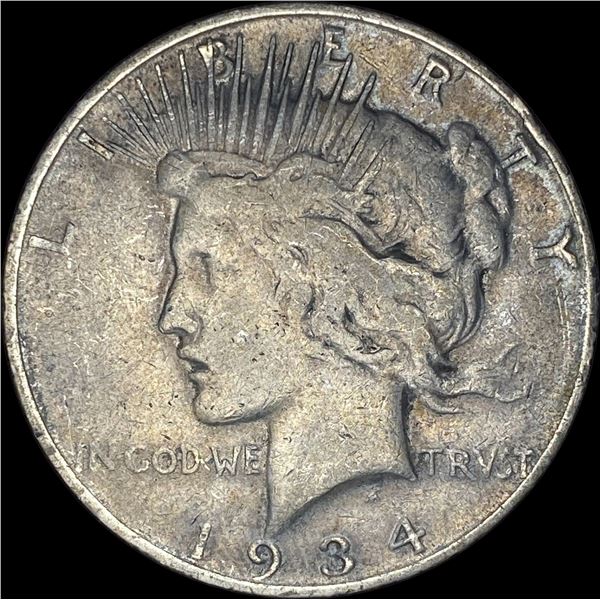 1934 Silver Peace Dollar ABOUT UNCIRCULATED