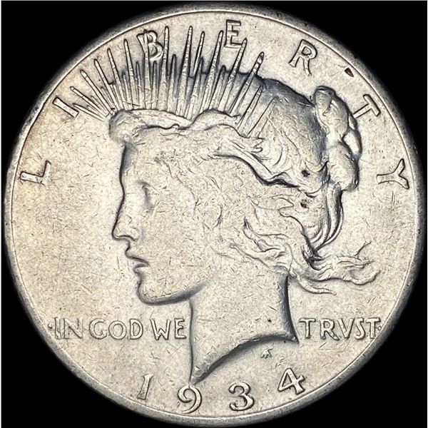 1934-S Silver Peace Dollar ABOUT UNCIRCULATED