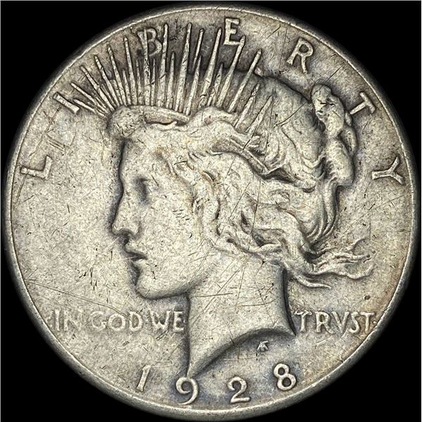 1928-S Silver Peace Dollar ABOUT UNCIRCULATED