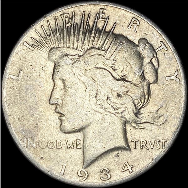 1934 Silver Peace Dollar ABOUT UNCIRCULATED