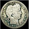 Image 1 : 1914 Barber Silver Quarter NICELY CIRCULATED