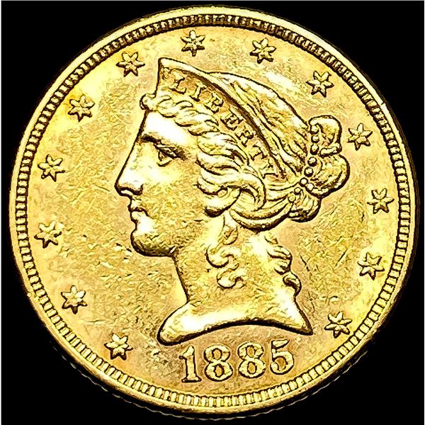 1885 Liberty Head Half Eagle $5 Gold UNCIRCULATED
