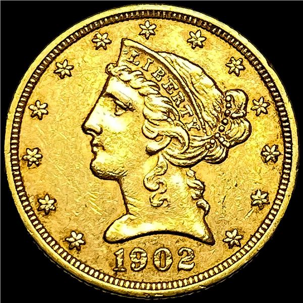 1902 Liberty Head Half Eagle $5 Gold UNCIRCULATED