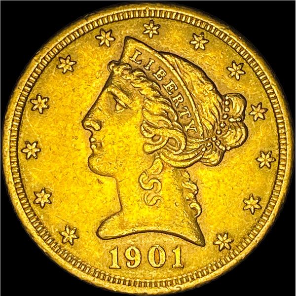 1901-S Gold $5 Half Eagle UNCIRCULATED