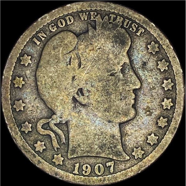 1907-D Silver Barber Quarter NICELY CIRCULATED