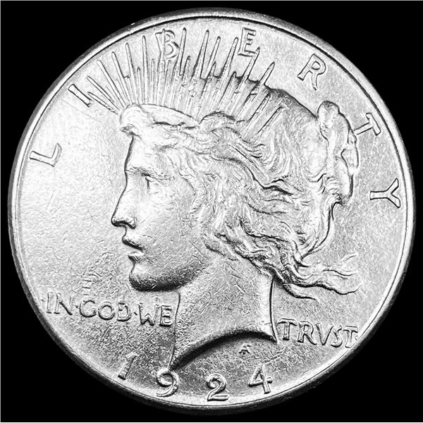 1924-S Silver Peace Dollar CHOICE AU