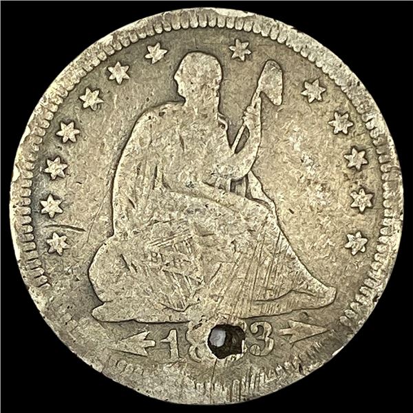 1843 Seated Liberty Quarter (holed) NICELY CIRCULATED