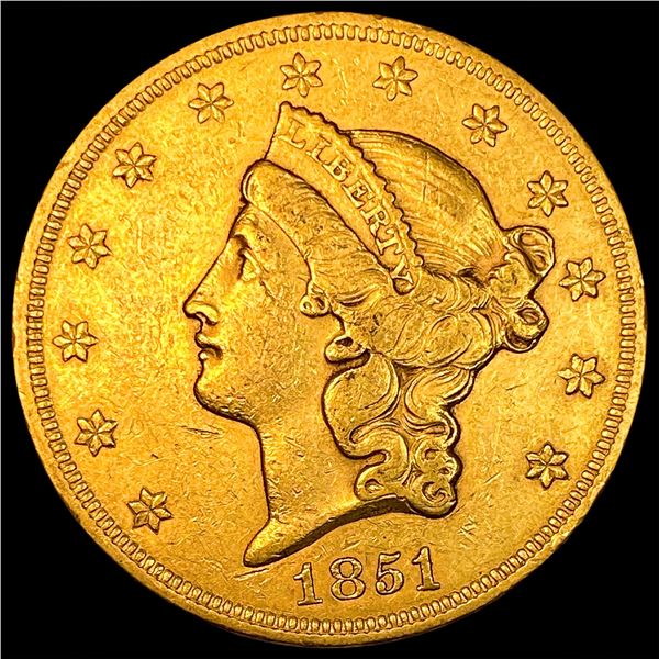 1851 Liberty Head $20 Double Eagle CLOSELY UNCIRCULATED