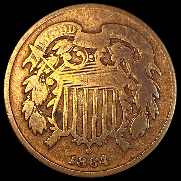 1864 Bronze Two-Cent Piece NICELY CIRCULATED