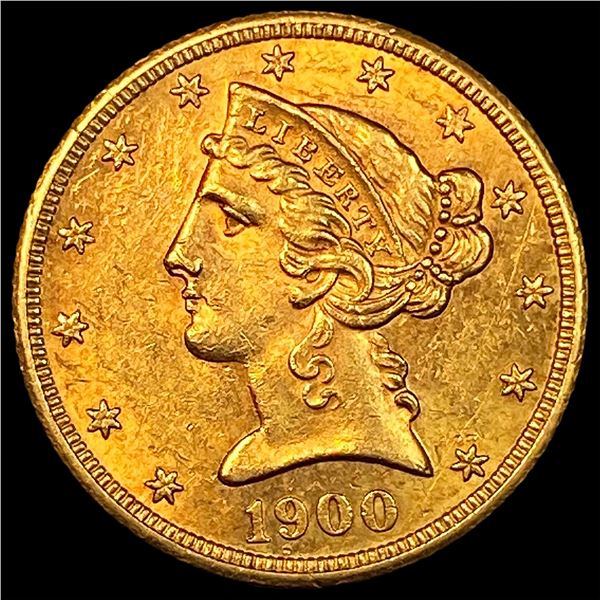 1900-S Gold $5 Half Eagle UNCIRCULATED