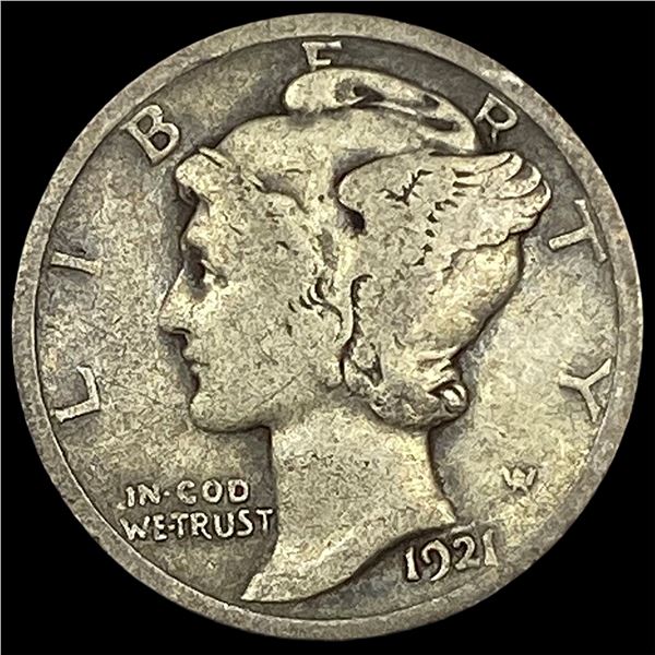 1921 Silver Mercury Dime NICELY CIRCULATED
