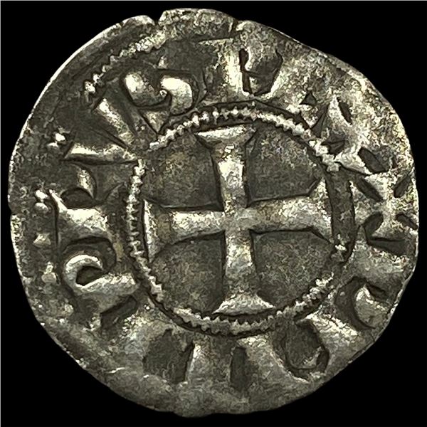 1297-1301AD Frankish Greece Crusades Silver Denier NEARLY UNCIRCULATED