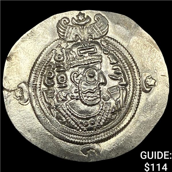 Sasanian Empire Khusru II 591-628AD Silver Drachm UNCIRCULATED