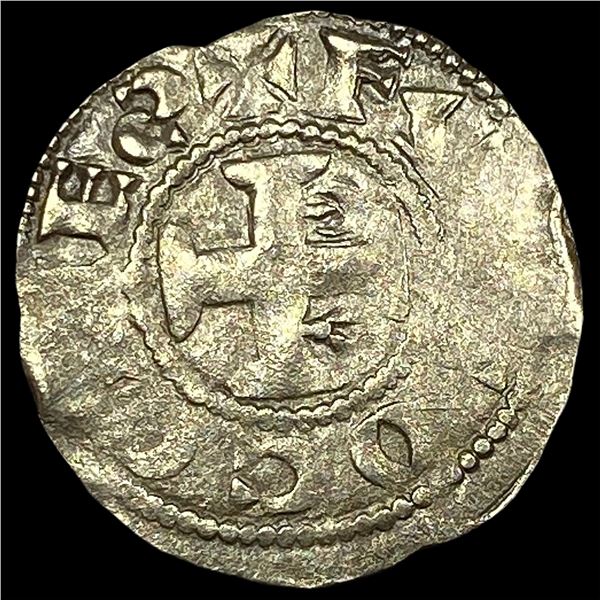 1100's France Crusades Anjou Silver Denier NEARLY UNCIRCULATED