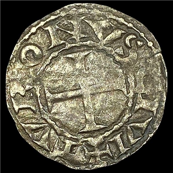 1150-1200 France Crusades St. Martin Silver Denier NEARLY UNCIRCULATED