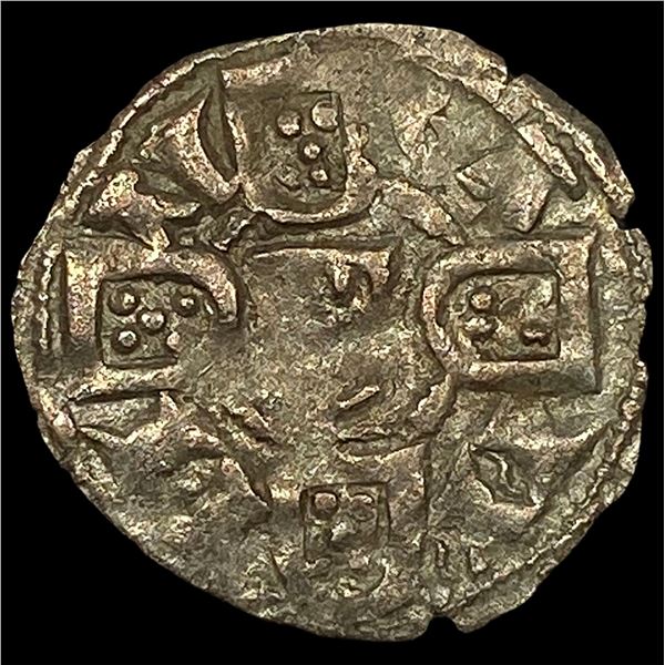 1261-1325 Portugal Crusades Dinis I Silver Dinero NEARLY UNCIRCULATED