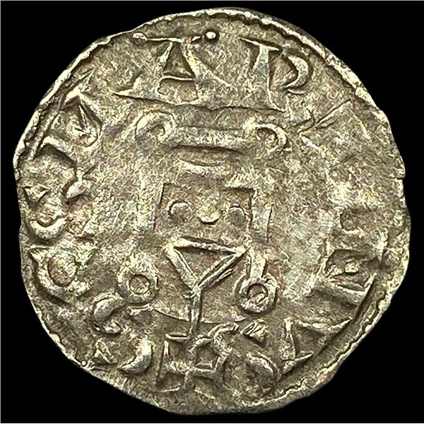 1150-1200 France Crusades St. Martin Silver Denier NEARLY UNCIRCULATED