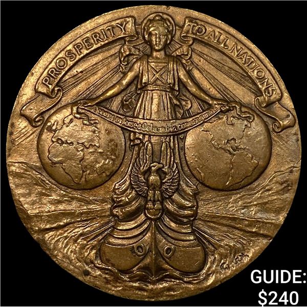 1914 Panama Canal Opening Medal CHOICE AU