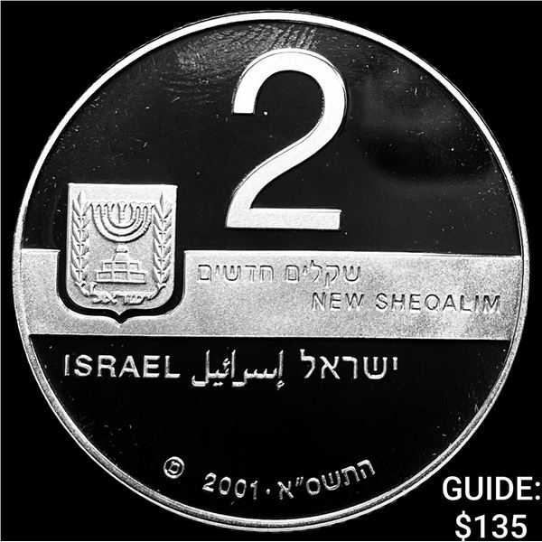 2001 Isreal Silver 2 Sheqalim CHOICE PROOF