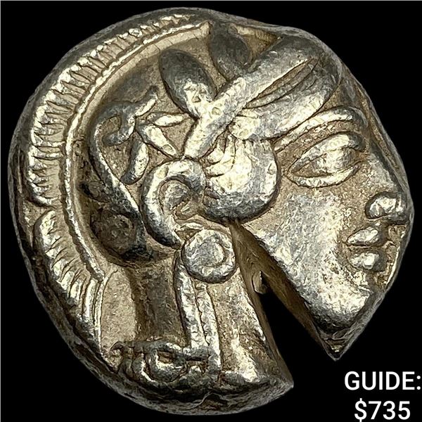 393-294 AD Attira, Athens Silver Tetradrachm NEARLY UNCIRCULATED