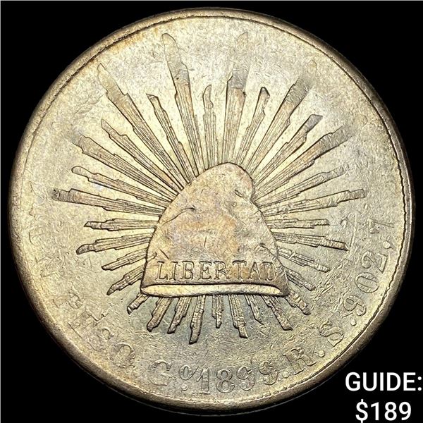 1899Go RS Mexico Silver Peso NEARLY UNCIRCULATED