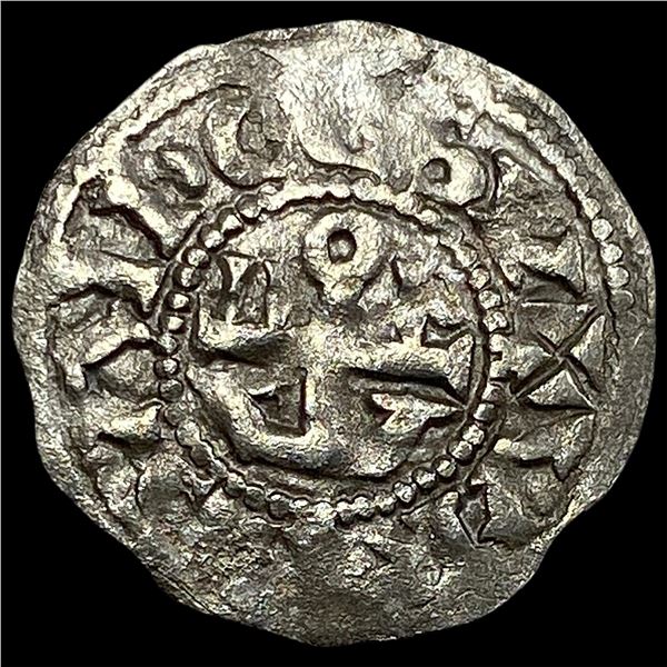 1100's France Crusades Anjou Silver Denier NEARLY UNCIRCULATED