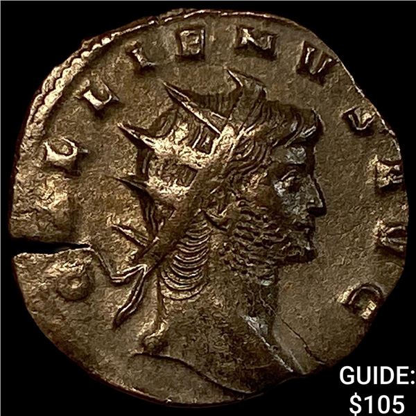 Roman Gallienus 253-268 AD BI Dbl Denarius CHOICE AU