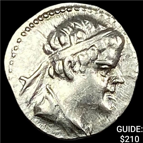 Bactria Eukratides I 170-145 BC Silver Obol CHOICE AU