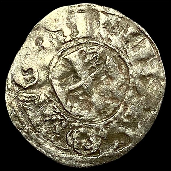 1100s Crusades France Anjou Silver Denier NEARLY UNCIRCULATED