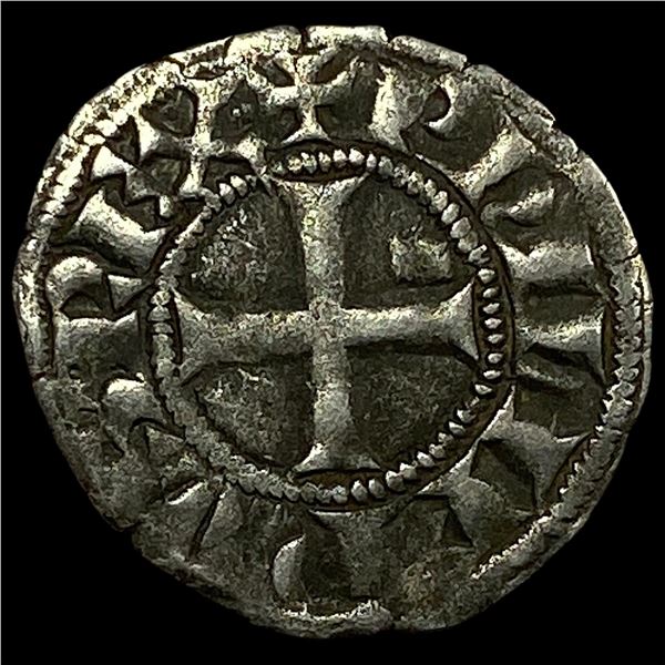 1297-1301 AD Frankish Greece Silver Denier NEARLY UNCIRCULATED