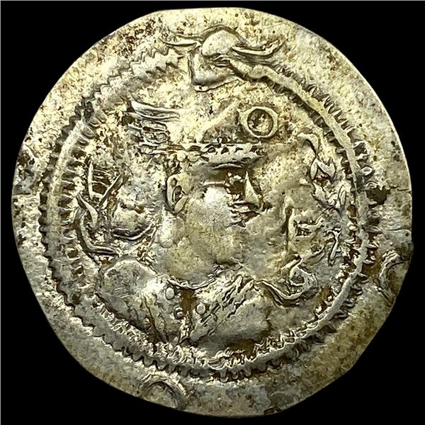 Alchon Huns Imitation of Peroz Silver Drachm NEARLY UNCIRCULATED