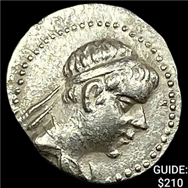 Bactria Eukratides I 170-145 BC Silver Obol CHOICE AU