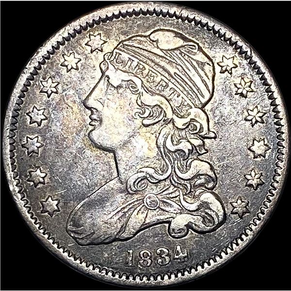 1834 Capped Bust Silver Quarter NEARLY  UNCIRCULATED